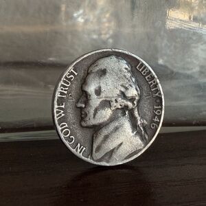 1946 Jefferson Nickel Rare Coin NO MINT Post War RIM ERROR Dark Patina Skull 5G